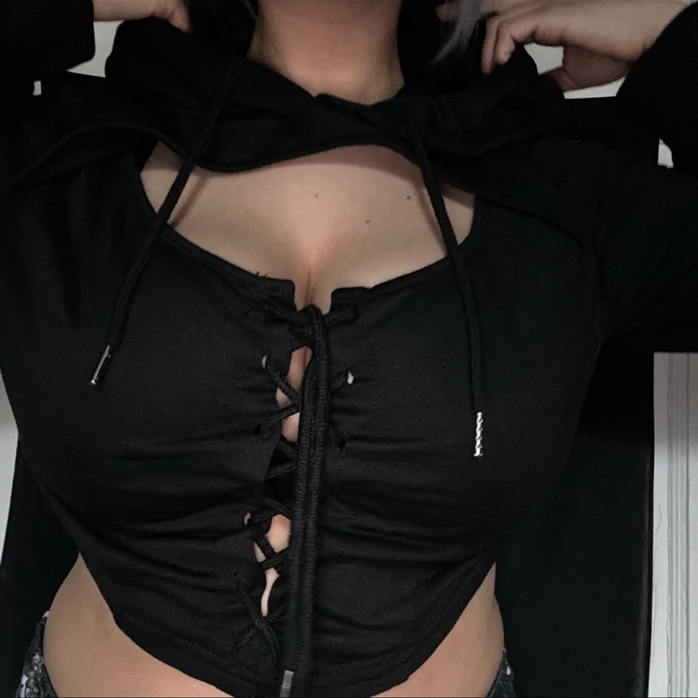 SHEIN cute corset-like hoodie